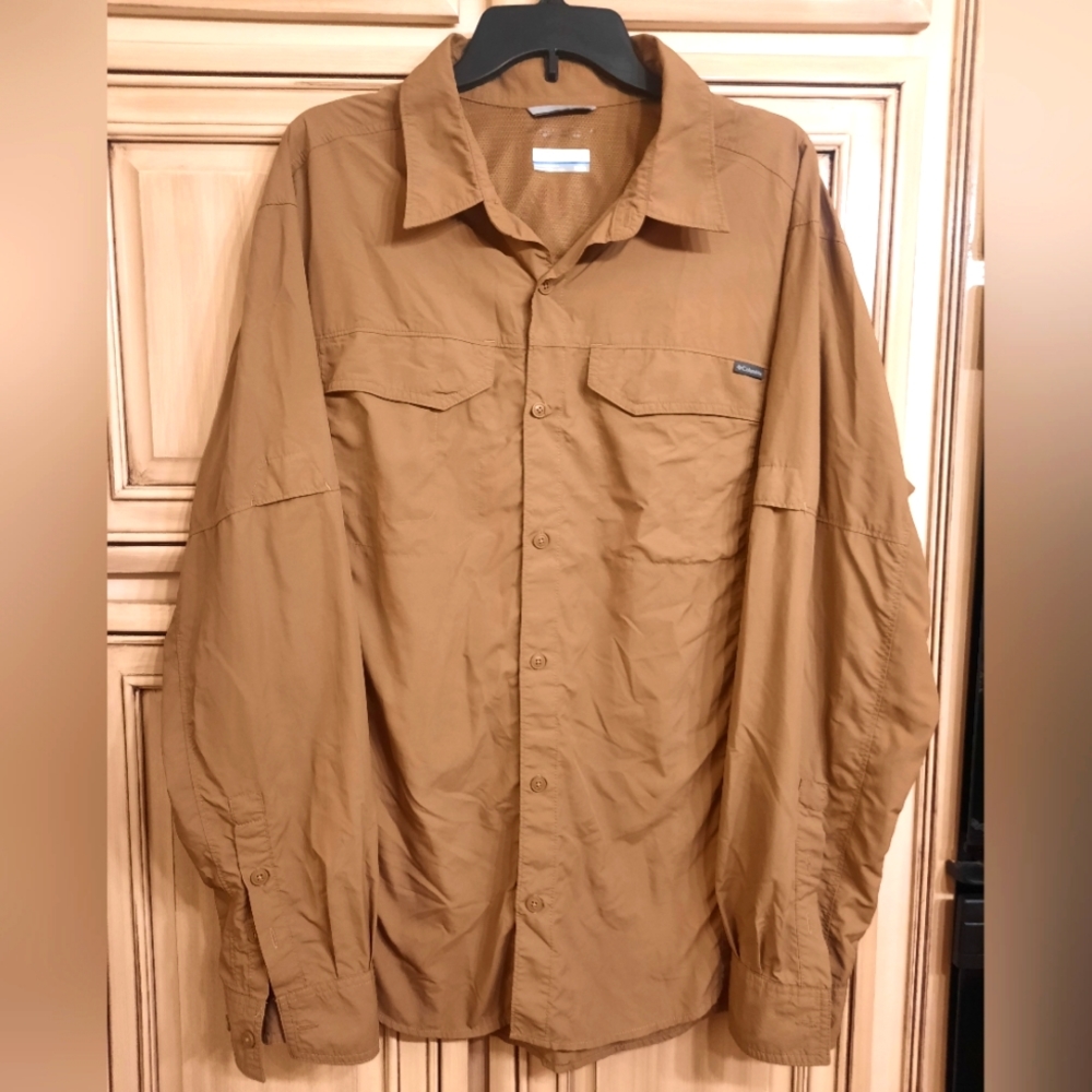 Columbia Brown Longsleeve Fast Drying XL Shirt! SIZE EXTRA‎ LARGE!